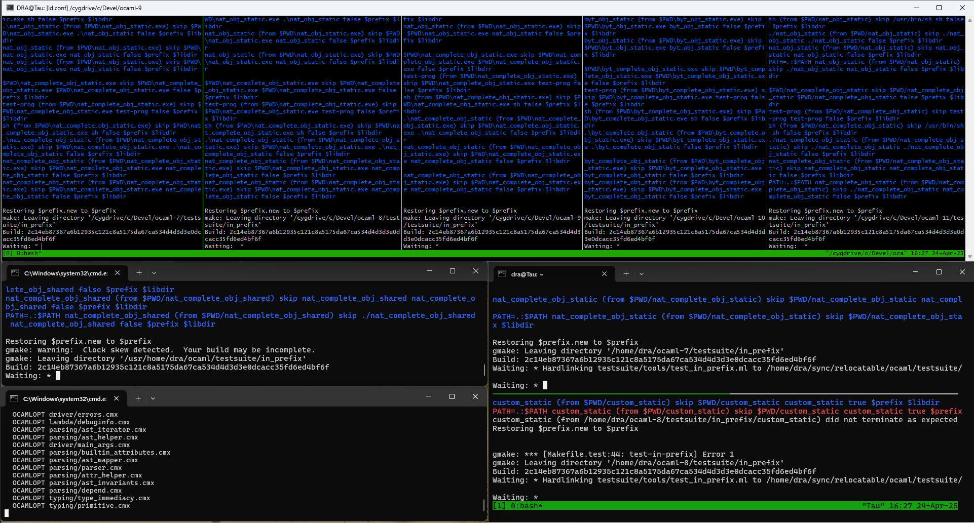 Roasting a laptop with 8 builds of OCaml!